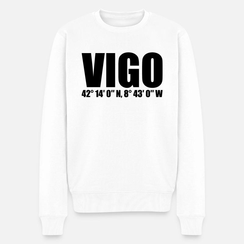 Vigo Coordinates - Men's Premium Organic Jumper - white
