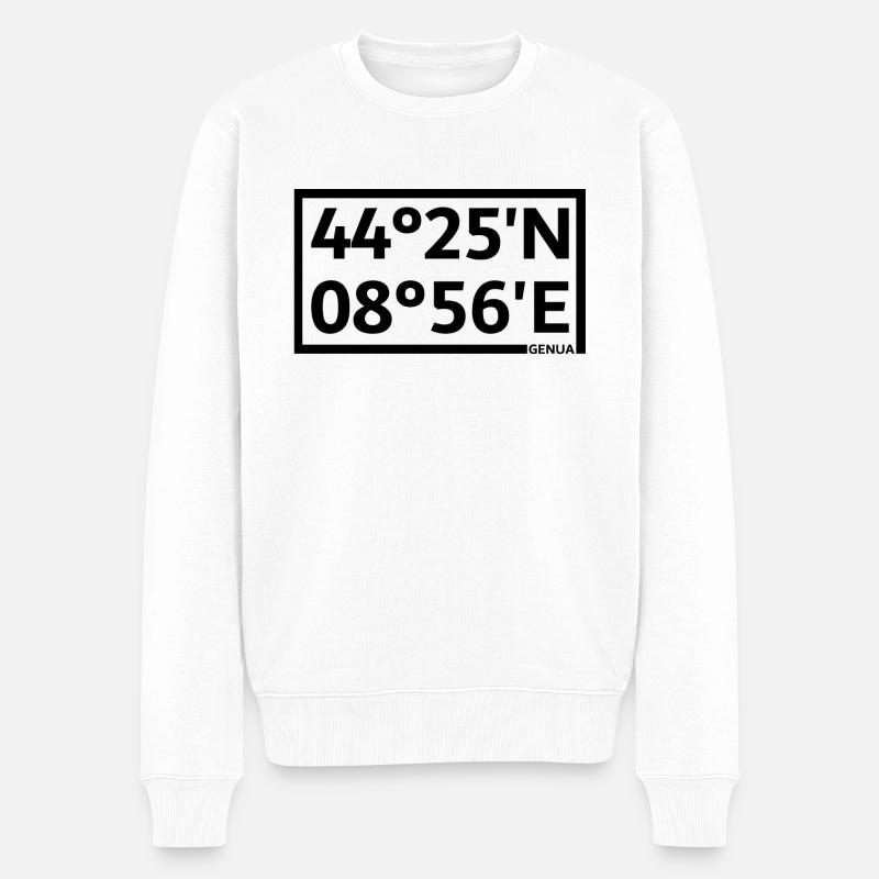 Coordonnées de Gênes - Pull Premium bio Homme - blanc