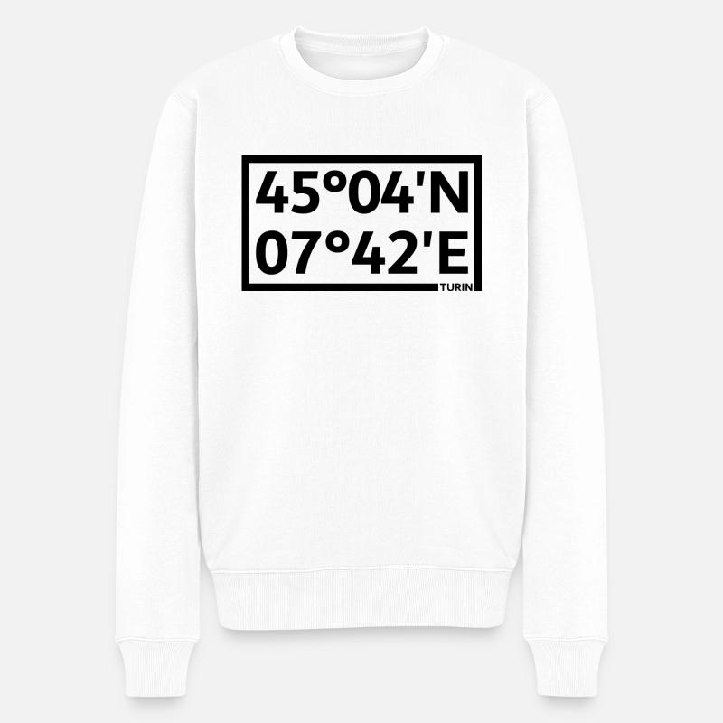 Coordonnées de Turin - Pull Premium bio Homme - blanc