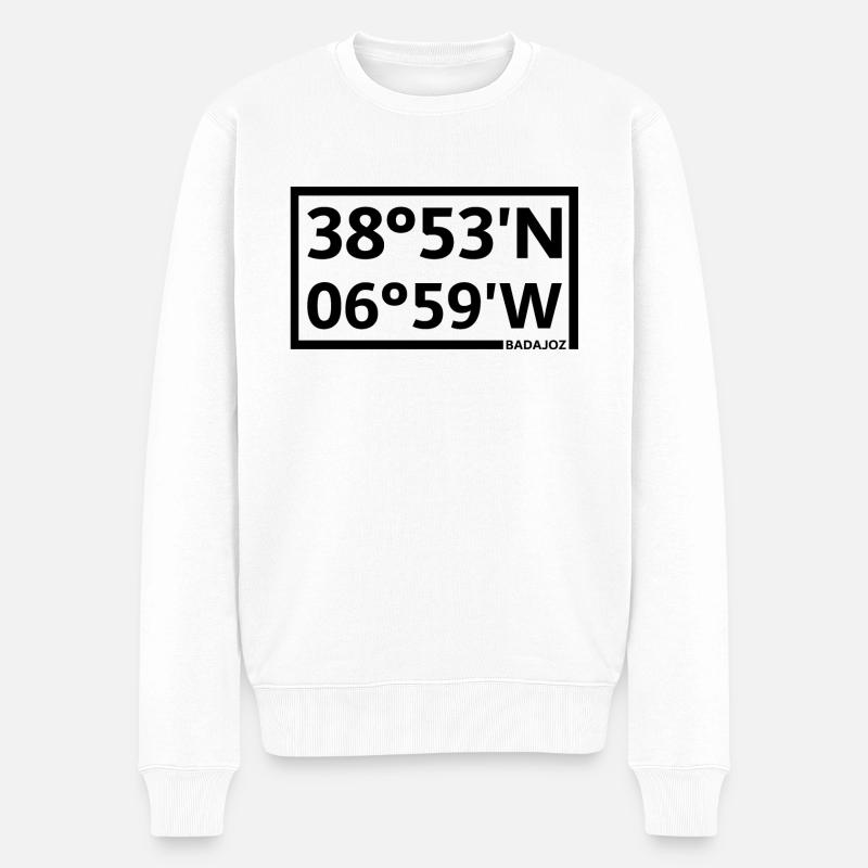 Badajoz Coordinates - Men's Premium Organic Jumper - white