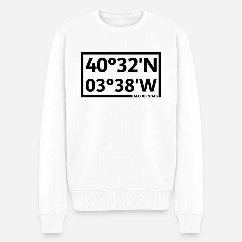 Coordonnées d’Alcobendas - Pull Premium bio Homme - blanc
