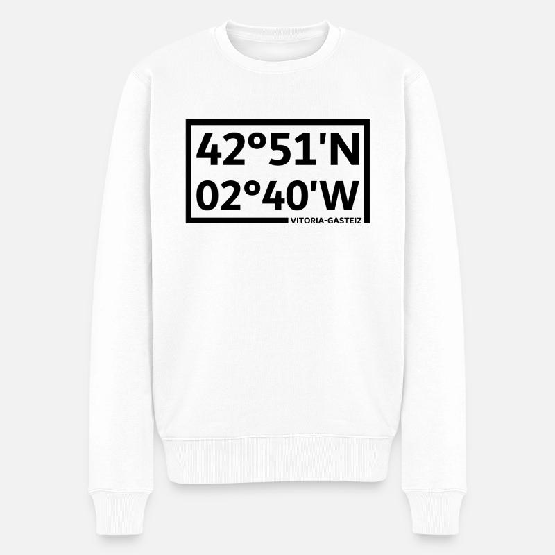 Coordonnées Vitoria-Gasteiz - Pull Premium bio Homme - blanc