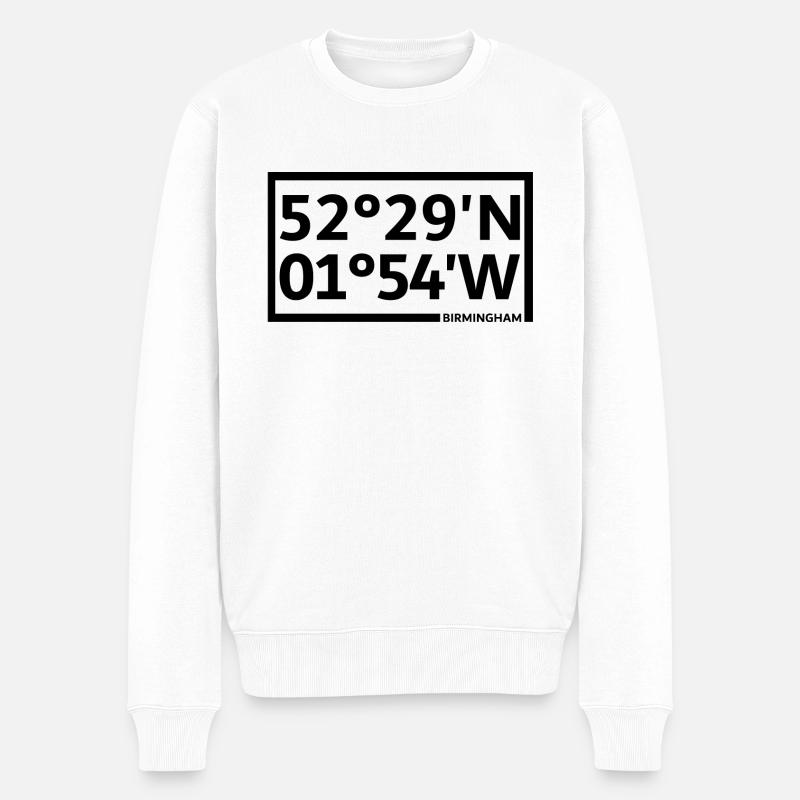 Coordonnées de Birmingham - Pull Premium bio Homme - blanc