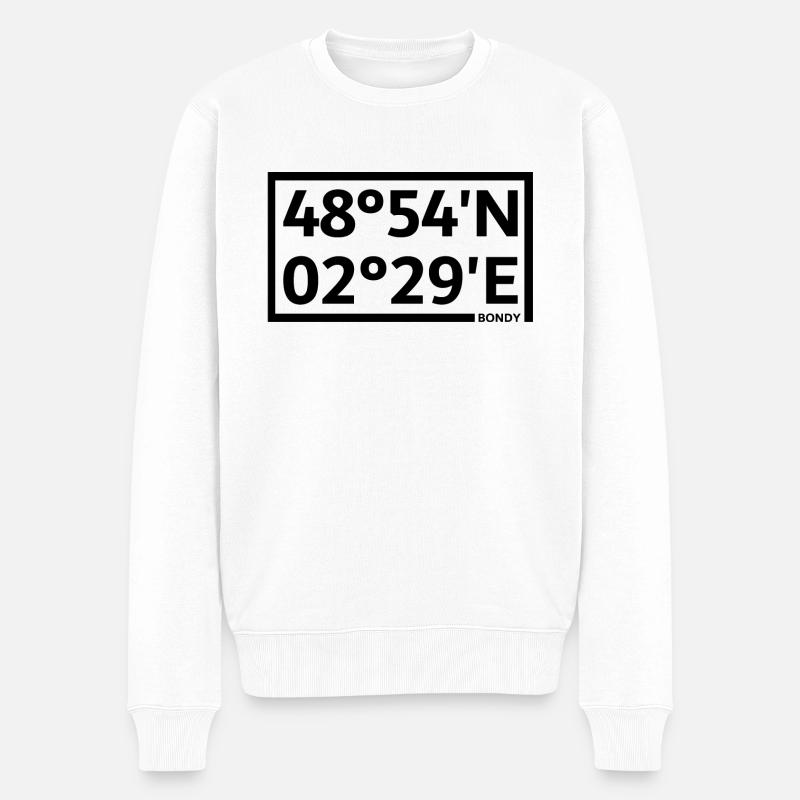 Coordonnées de Bondy - Pull Premium bio Homme - blanc
