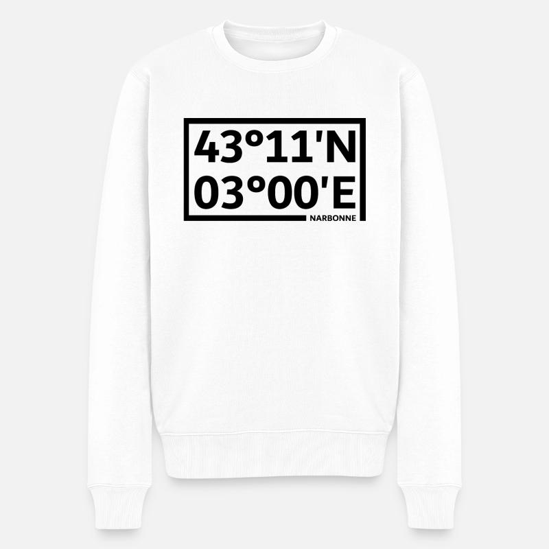 Coordonnées de Narbonne - Pull Premium bio Homme - blanc