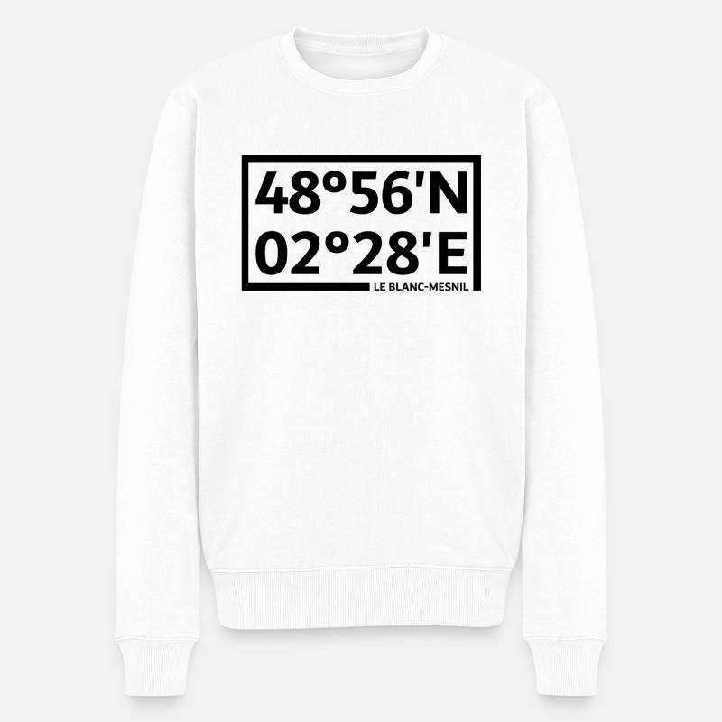 Coordonnées du Blanc-Mesnil - Pull Premium bio Homme - blanc