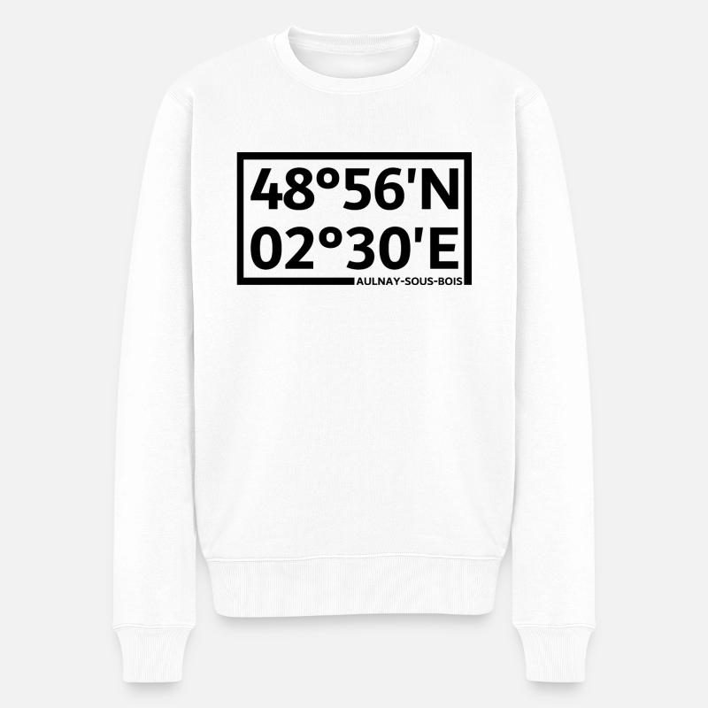 Coordonnées d’Aulnay-sous-Bois - Pull Premium bio Homme - blanc