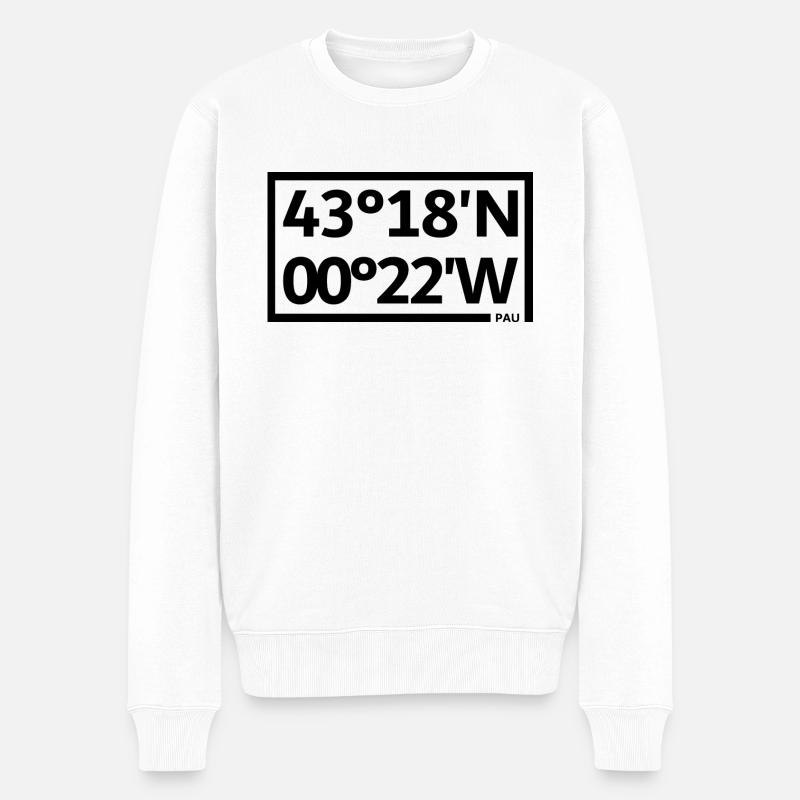 Coordonnées de Pau - Pull Premium bio Homme - blanc