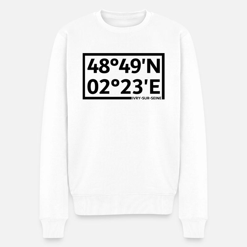 Coordonnées d’Ivry-sur-Seine - Pull Premium bio Homme - blanc