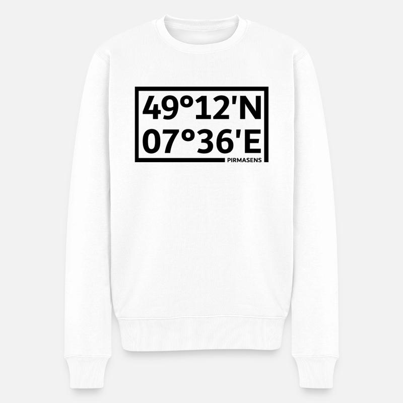 Coordonnées de Pirmasens - Pull Premium bio Homme - blanc