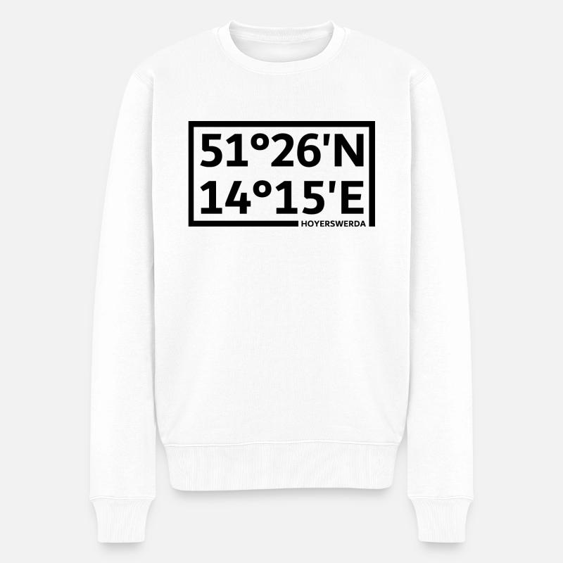 Coordonnées de Hoyerswerda - Pull Premium bio Homme - blanc