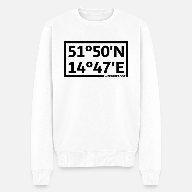 Wernigerode Koordinaten - Männer Premium Bio Pullover - Weiß