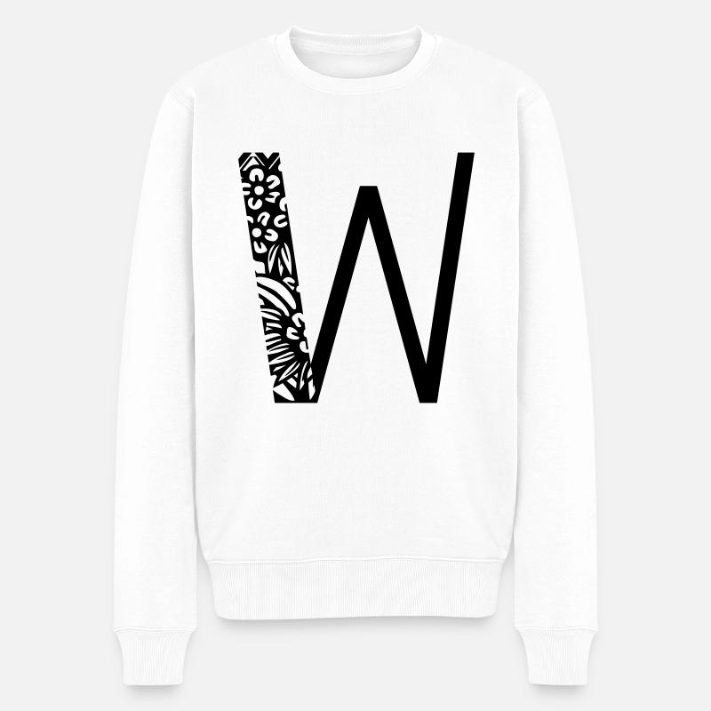 Buchstabe W - Männer Premium Bio Pullover - Weiß