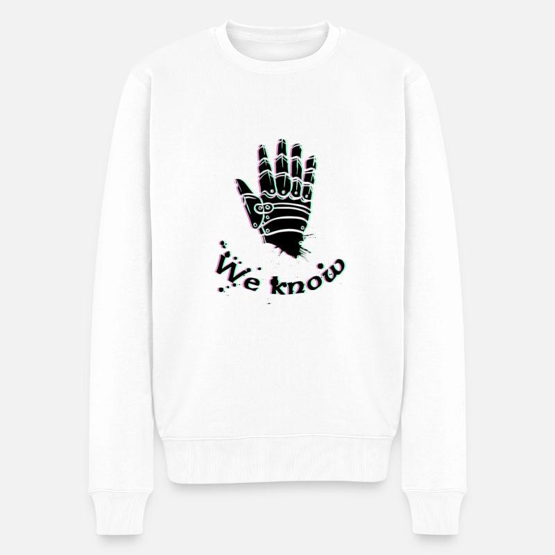 we know - Skyrim, Dark brotherhood - Männer Premium Bio Pullover - Weiß