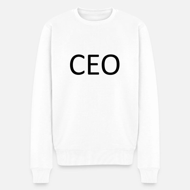 CEO - Männer Premium Bio Pullover - Weiß