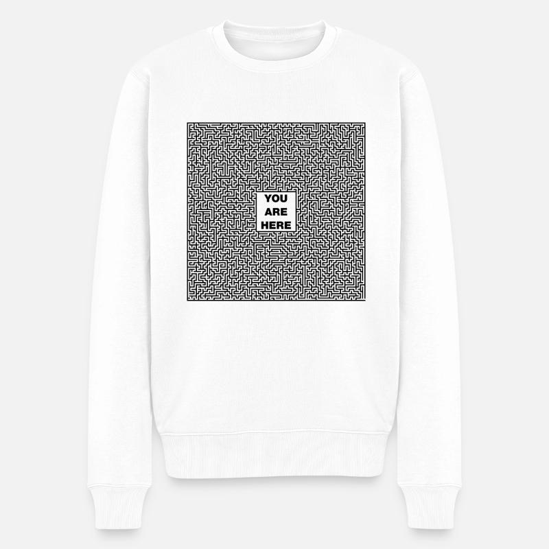 labyrinthe - Pull Premium bio Homme - blanc