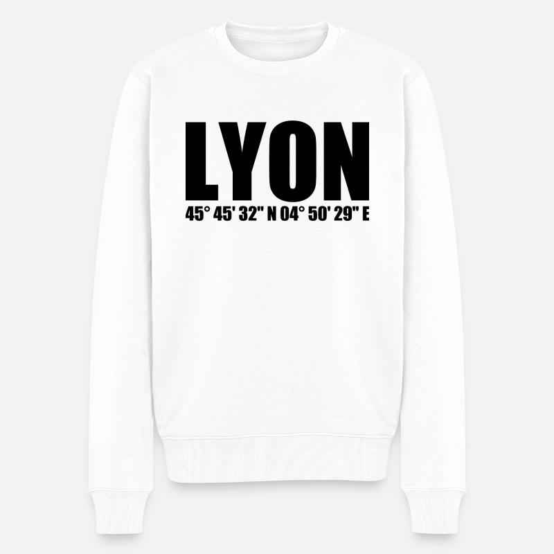Coordonnées de Lyon - Pull Premium bio Homme - blanc
