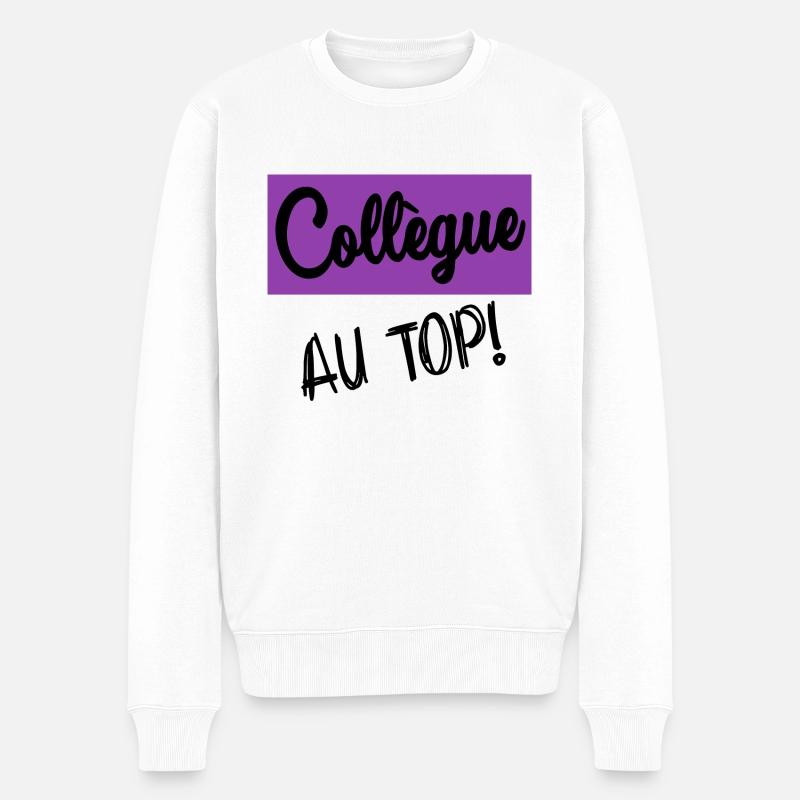 RETRAITE. RETRAITE. RETRAITEE. RETRAITE - Pull Premium bio Homme - blanc