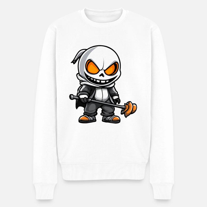 Zombie Halloween Squelette - Pull Premium bio Homme - blanc