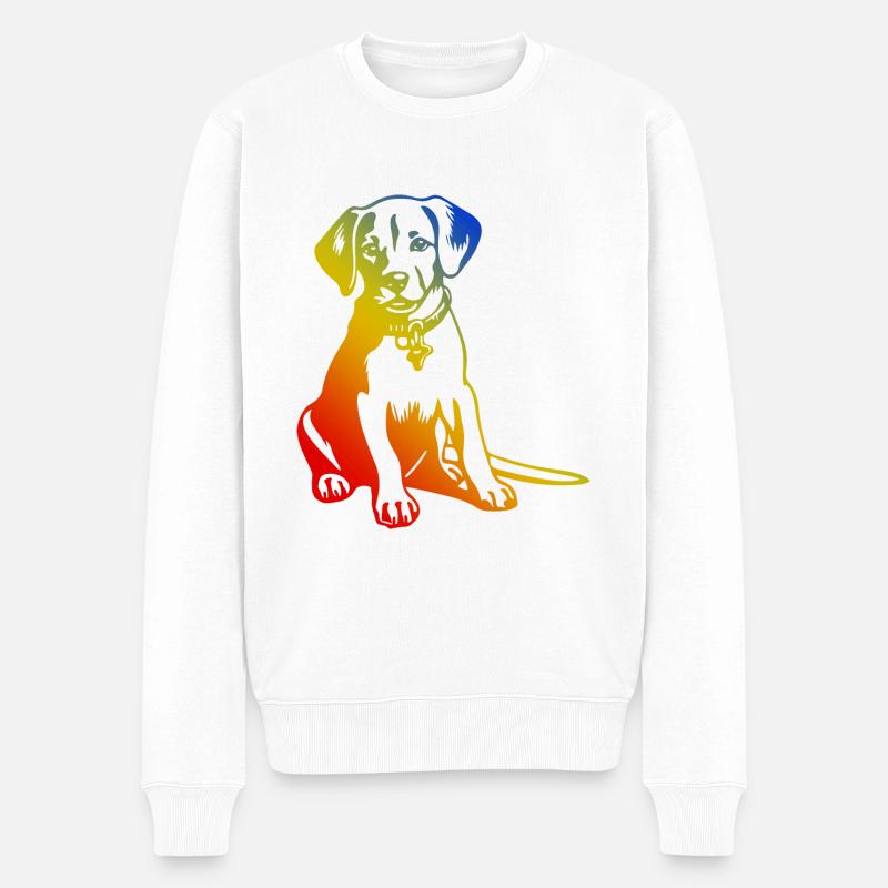 Beagle Hund Bunt - Männer Premium Bio Pullover - Weiß