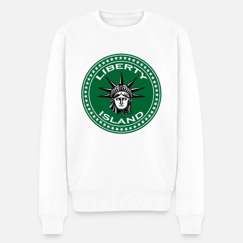 Liberty Insel - Männer Premium Bio Pullover - Weiß