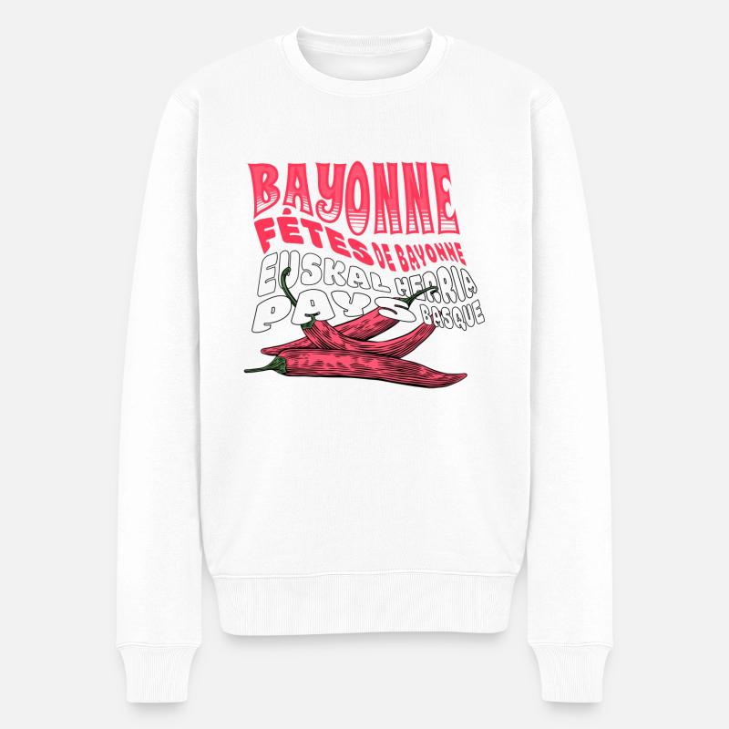 Bayonne Frankreich Baskenland Espelette - Männer Premium Bio Pullover - Weiß