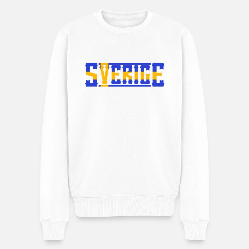 sverige - Männer Premium Bio Pullover - Weiß