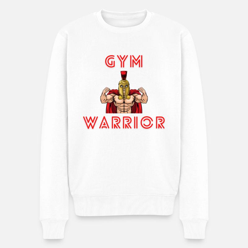 Gym Warrior - Männer Premium Bio Pullover - Weiß