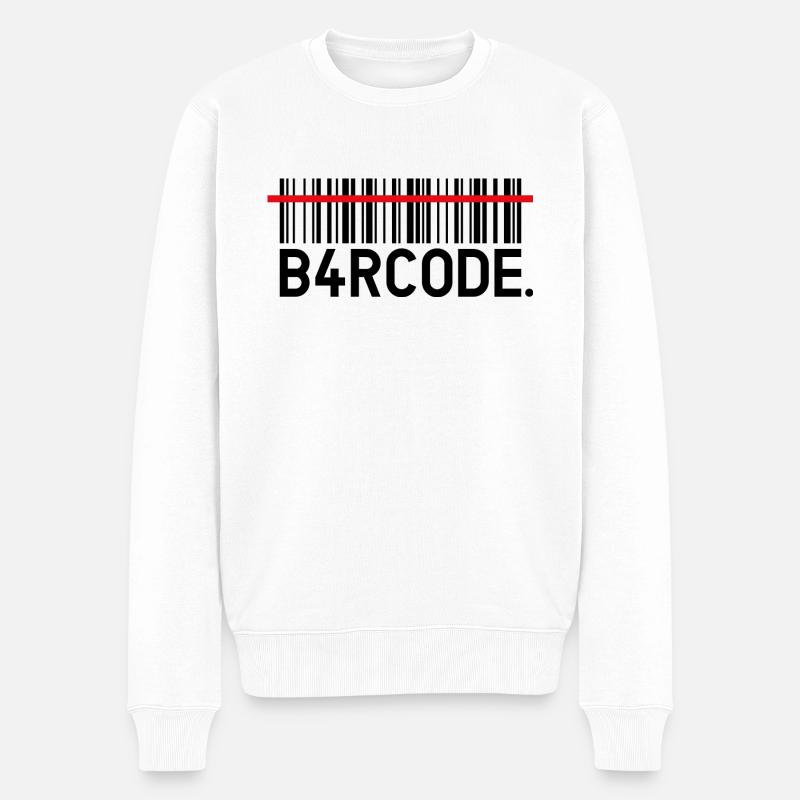 B4RCODE. Numériser noir - Pull Premium bio Homme - blanc