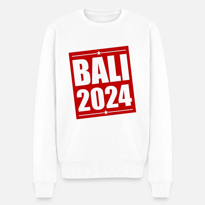 Bali 2024 - Männer Premium Bio Pullover - Weiß