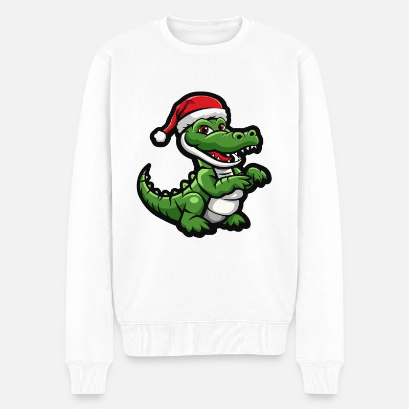 Alligator Weihnachten - Männer Premium Bio Pullover - Weiß