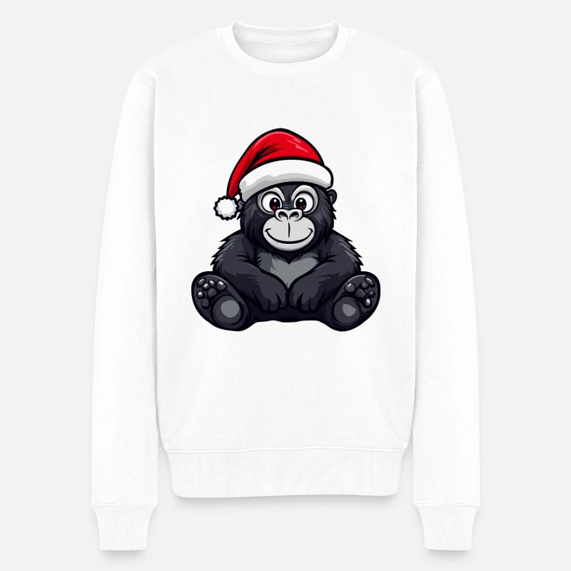 Gorille Weihnachten Noël - Pull Premium bio Homme - blanc