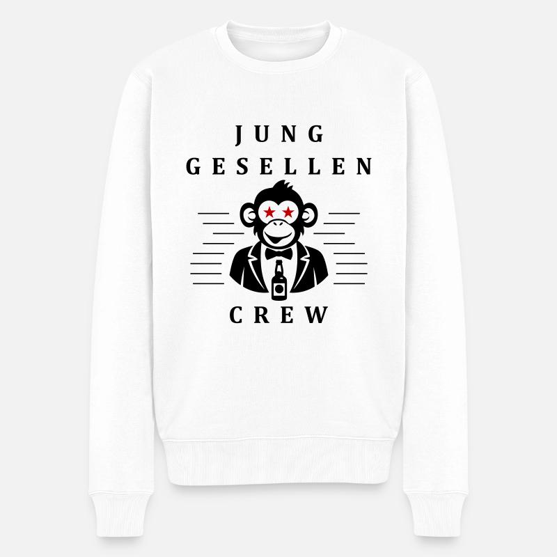 Junggesellen Crew - Männer Premium Bio Pullover - Weiß