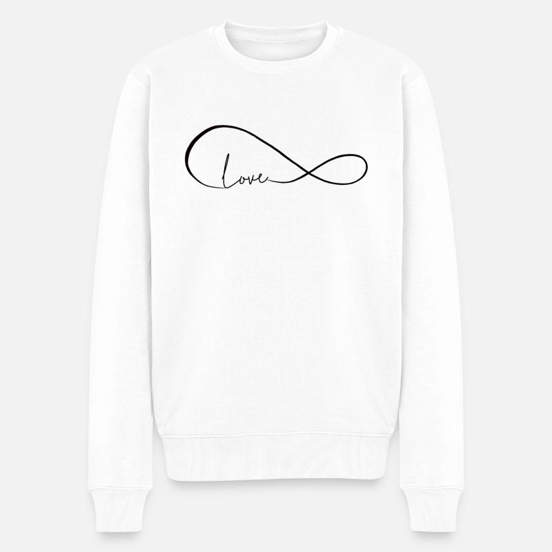 Unendliche Liebe - Männer Premium Bio Pullover - Weiß