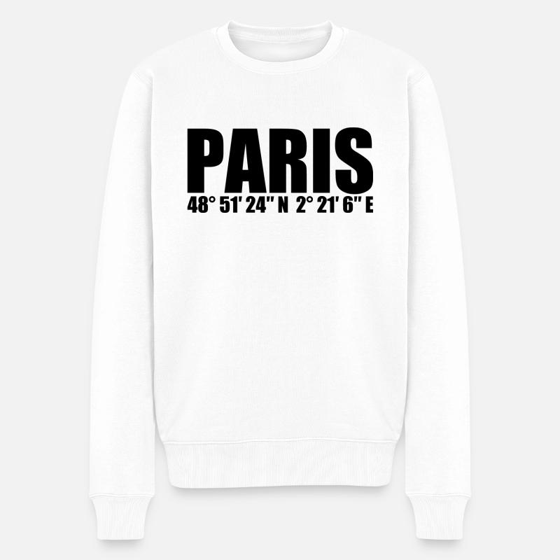 Coordonnées de Paris - Pull Premium bio Homme - blanc