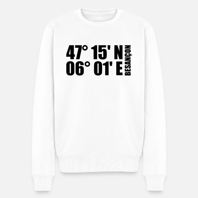 Coordonnées de Besançon - Pull Premium bio Homme - blanc