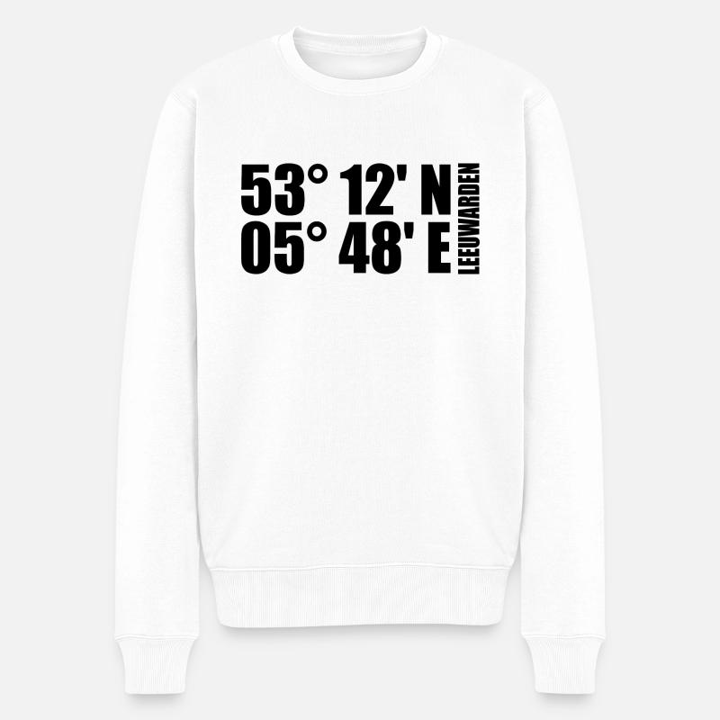 Leeuwarden Koordinaten - Männer Premium Bio Pullover - Weiß