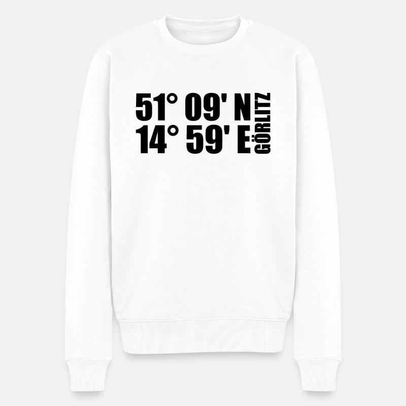 Görlitz Koordinaten - Männer Premium Bio Pullover - Weiß