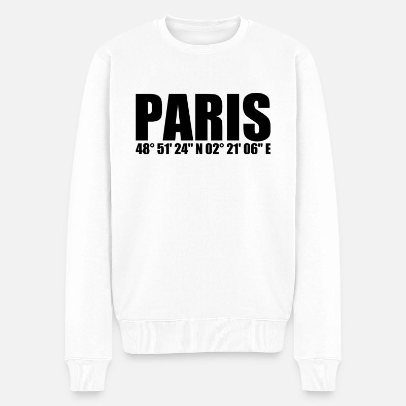 Coordonnées de Paris - Pull Premium bio Homme - blanc