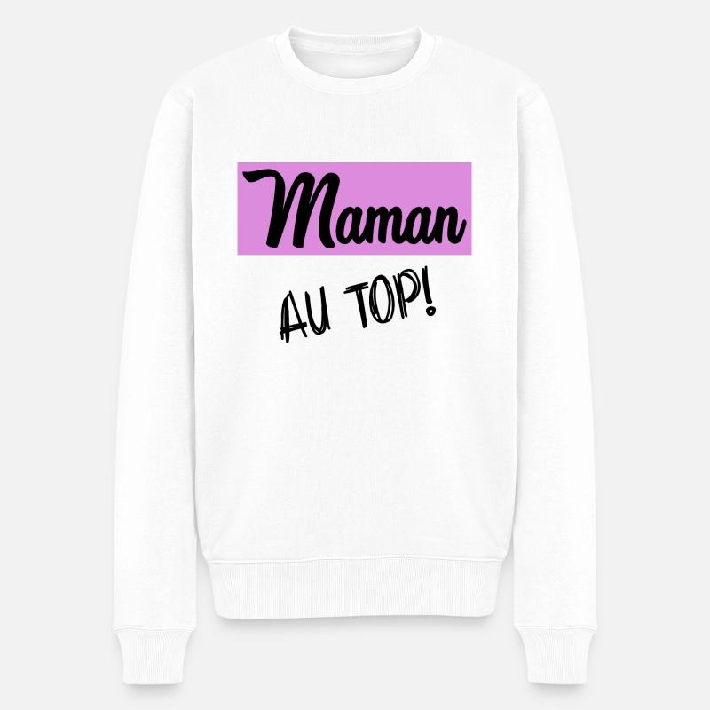 MAMA - Männer Premium Bio Pullover - Weiß