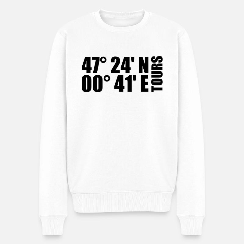 Coordonnées des visites - Pull Premium bio Homme - blanc