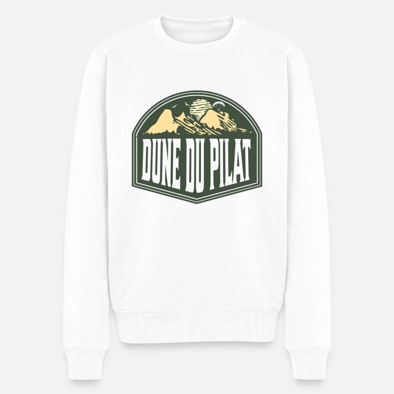 Dune du Pilat, Arcachon, Frankreich - Männer Premium Bio Pullover - Weiß
