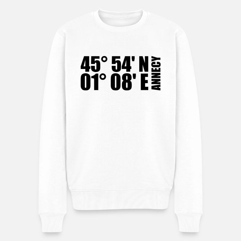 Coordonnées d’Annecy - Pull Premium bio Homme - blanc
