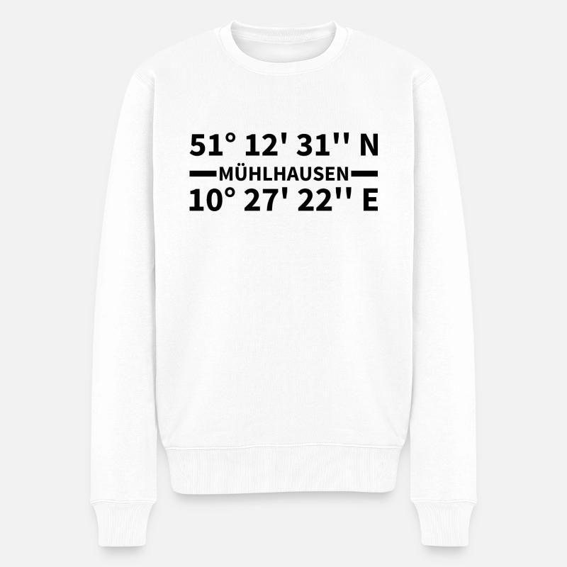 Coordonnées de Mühlhausen - Pull Premium bio Homme - blanc