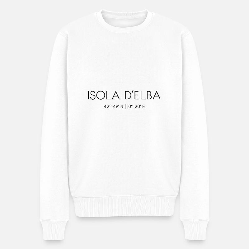 ELBA, Italien, Mittelmeer, Toskana - Männer Premium Bio Pullover - Weiß