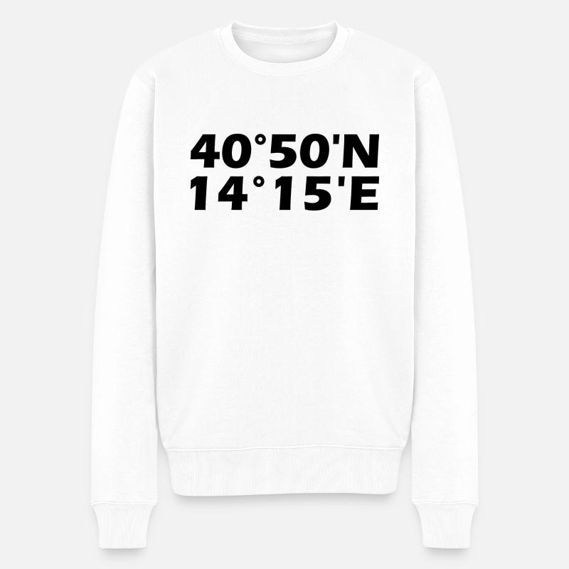 Neapel Koordinaten - Männer Premium Bio Pullover - Weiß