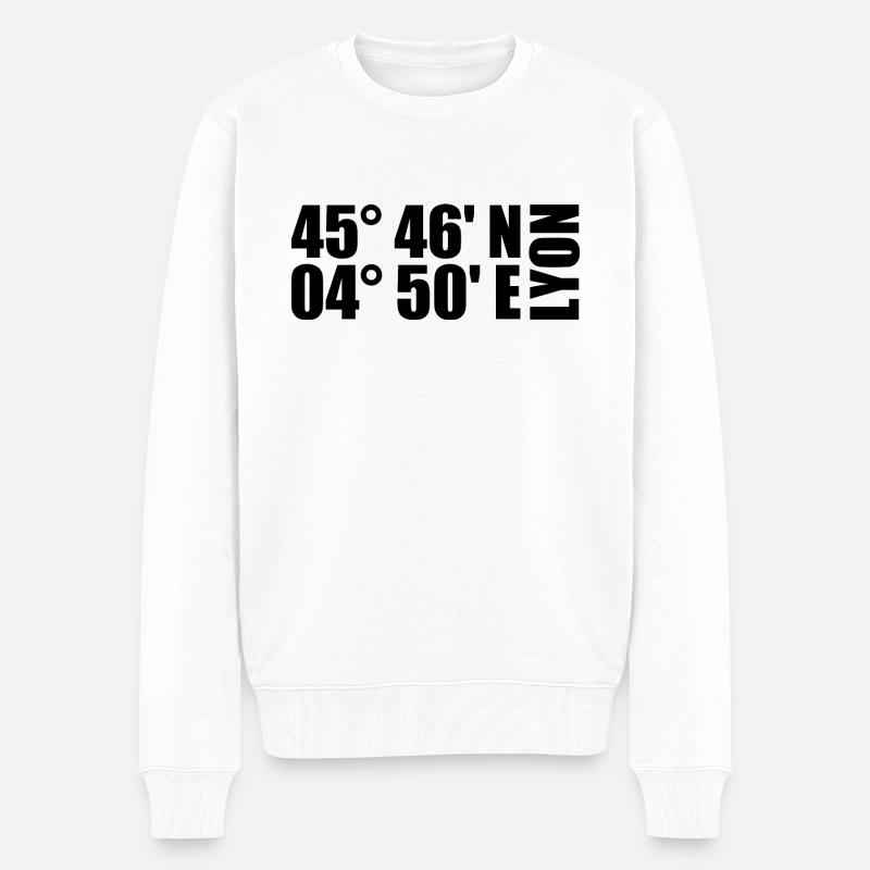 Coordonnées de Lyon - Pull Premium bio Homme - blanc