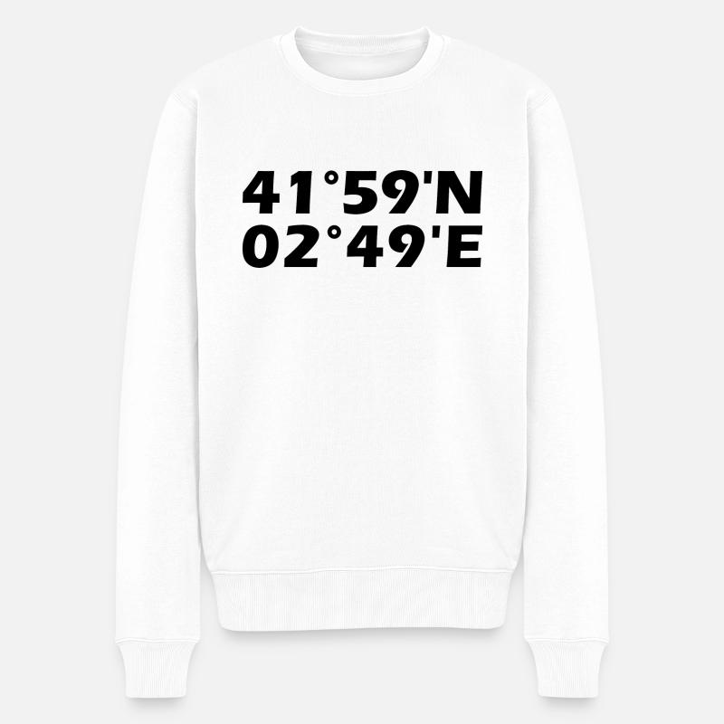Coordonnées de Gérone - Pull Premium bio Homme - blanc