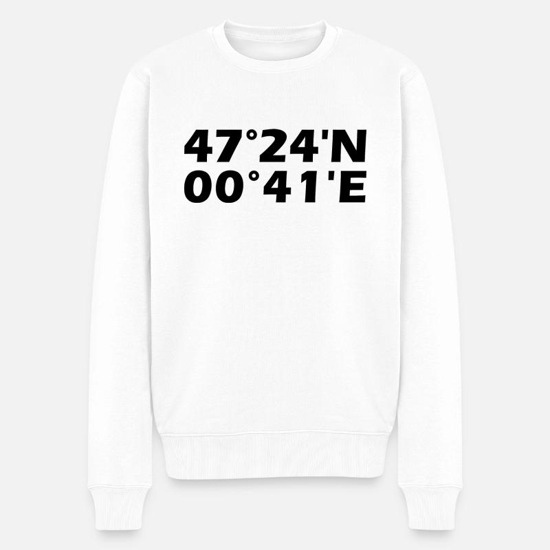Coordonnées des visites - Pull Premium bio Homme - blanc