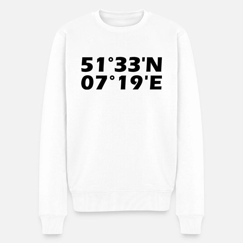 Castrop-Rauxel coordinates - Men's Premium Organic Jumper - white